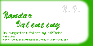 nandor valentiny business card